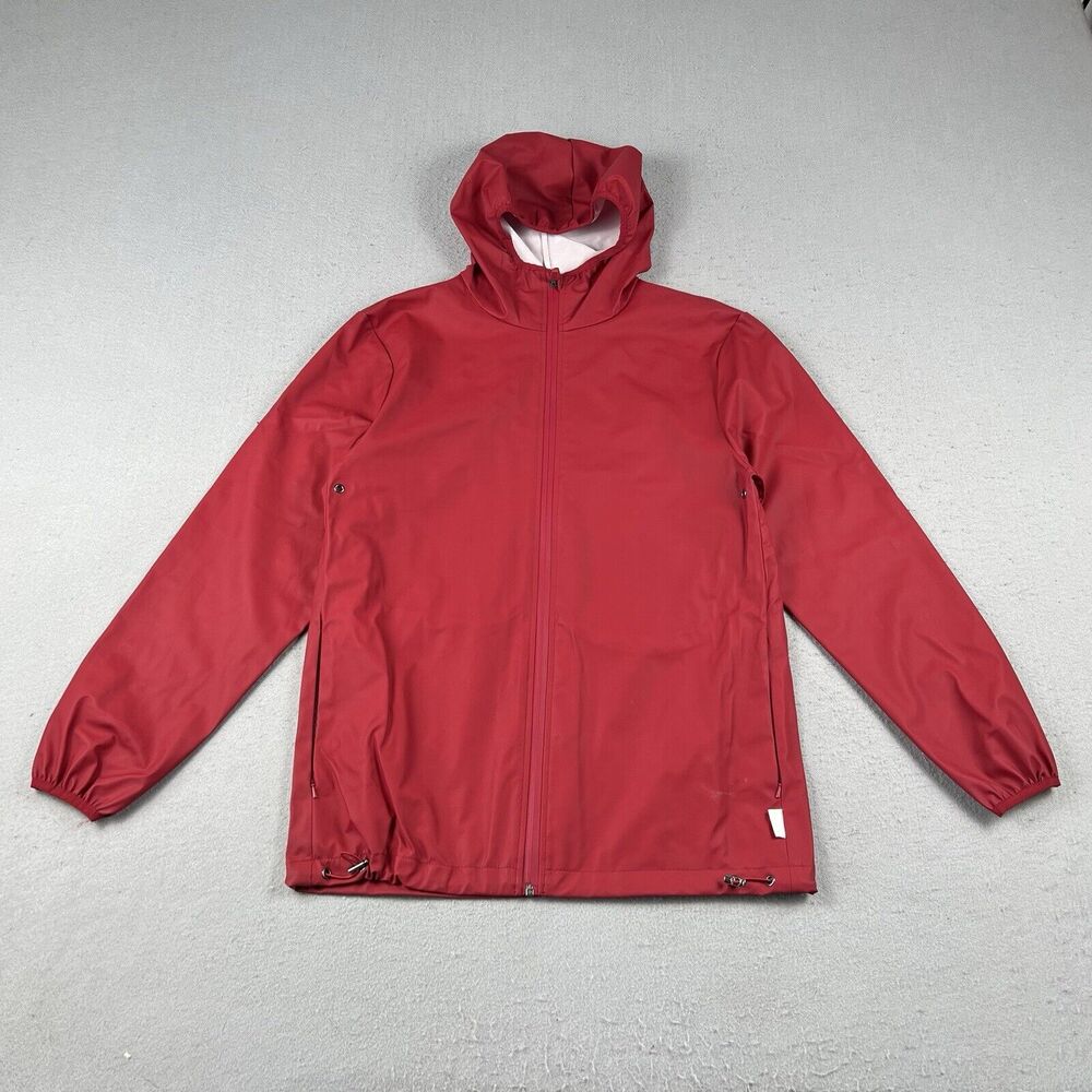 Rains Base Jacket Men’s XXS/XS Red Full Zip Hooded Long Sleeve Waterproof‎